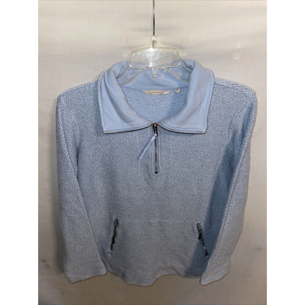 Soft Surroundings Women’s Pullover Light Jacket Size Small Baby Blue Going Out